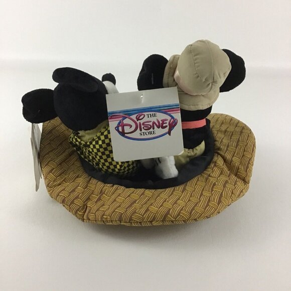 Disney Classic Comic Mickey Mouse Pair In Hat Plush Bean Bag Stuffed Toy w Tags - Picture 3 of 6
